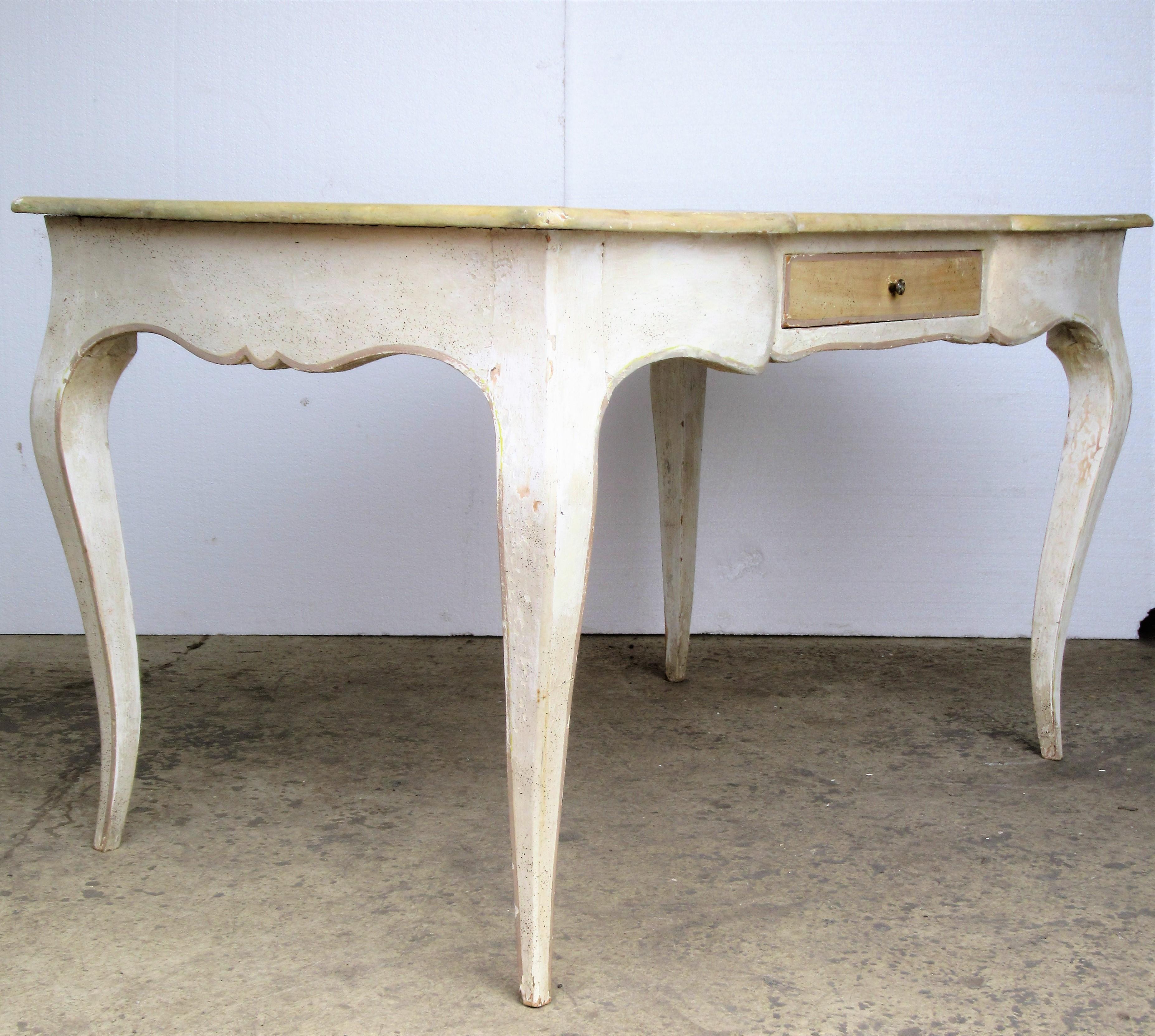  Old Painted & Faux Marbleized Louis XV Style Desk  10