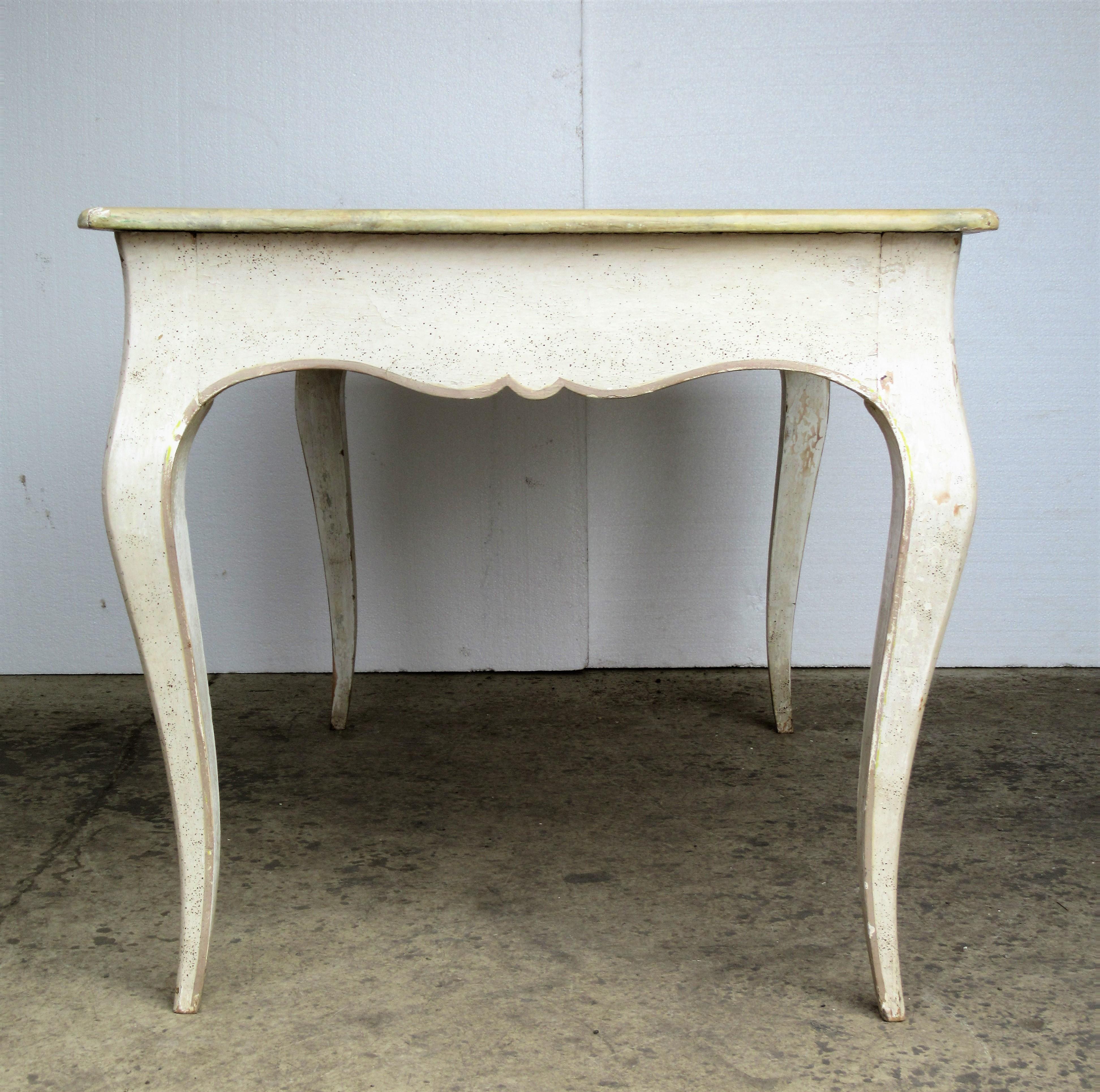  Old Painted & Faux Marbleized Louis XV Style Desk  2