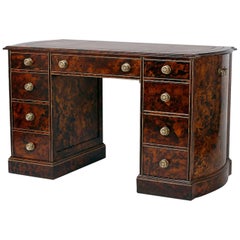 Painted Faux Tortoiseshell Shaped Kneehole Desk