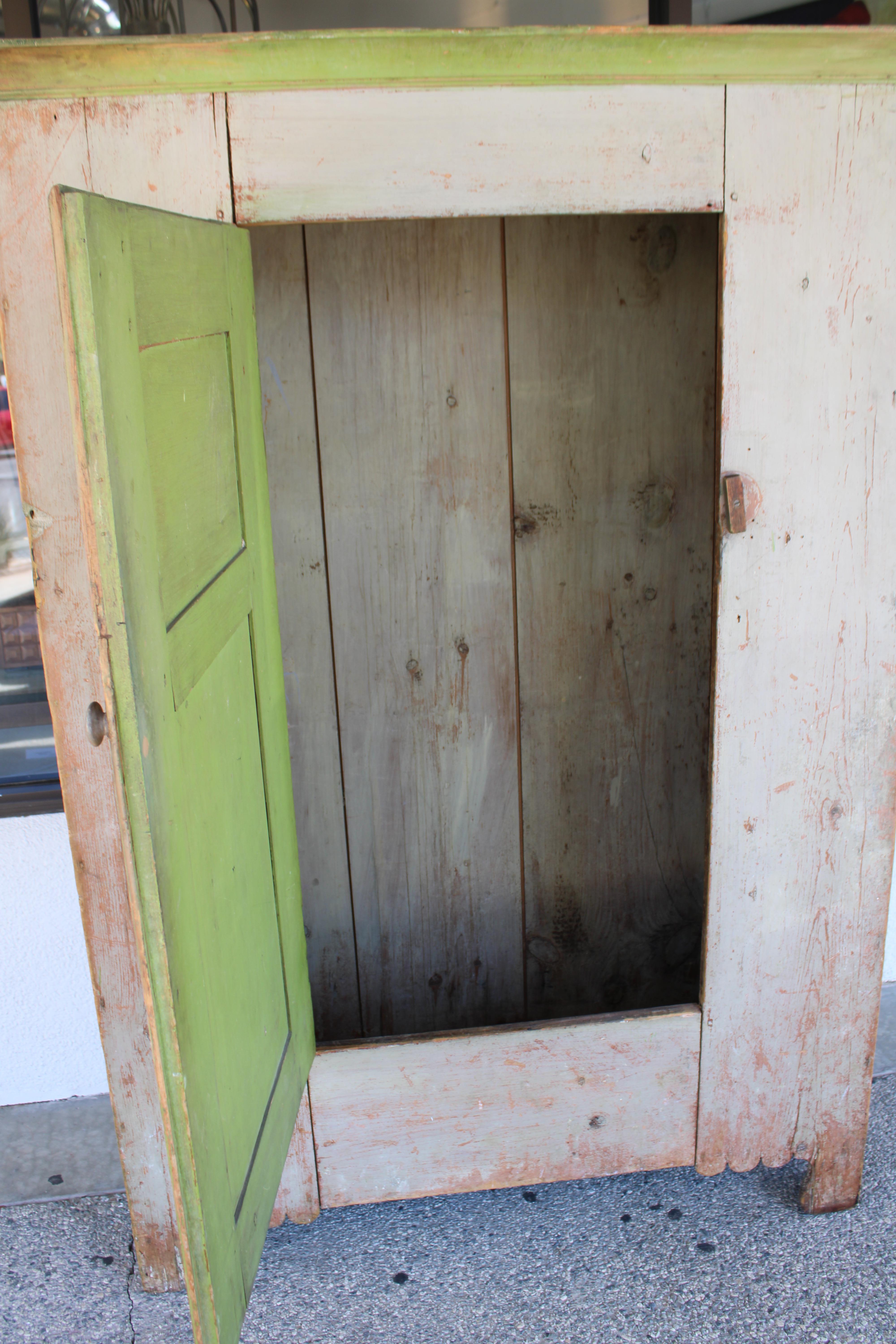Wood Painted Folk Art Americana Sideboard For Sale