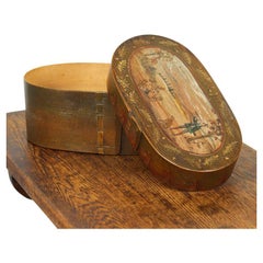 Scatola in legno curvato dipinta in stile Folk Art