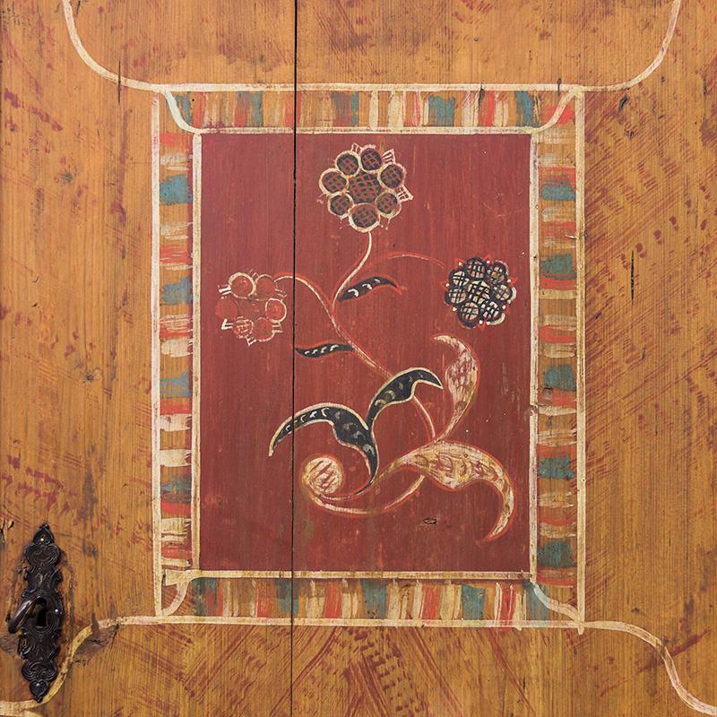 Artisanat Cabinet de mariage peint d'art populaire 1764 en vente