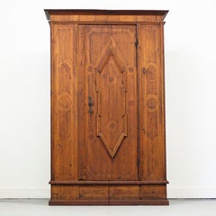 Antique Painted Folk Art Farmhouse Bridal Cabinet 1773