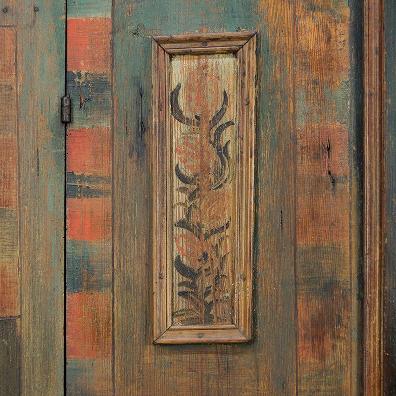 Artisanat Cabinet de mariage peint d'art populaire 1790 en vente