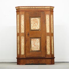 Painted Folk Art Farmhouse Bridal Cabinet 1806