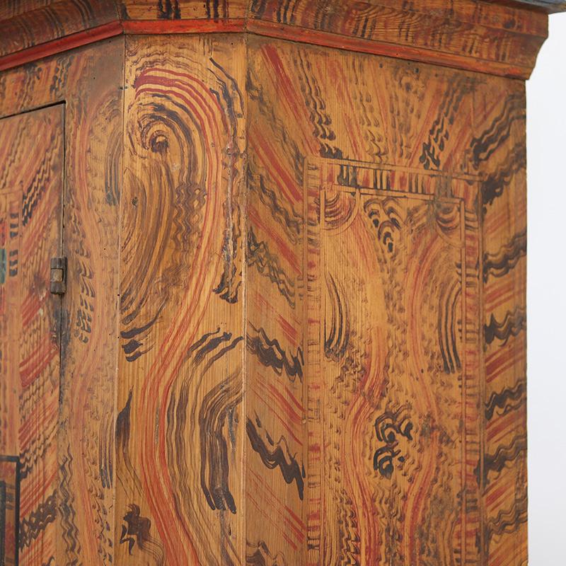 Armadietto da sposa dipinto in stile folkloristico 1809 in vendita 4