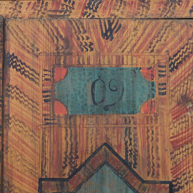 Armadietto da sposa dipinto in stile folkloristico 1809 in vendita 5