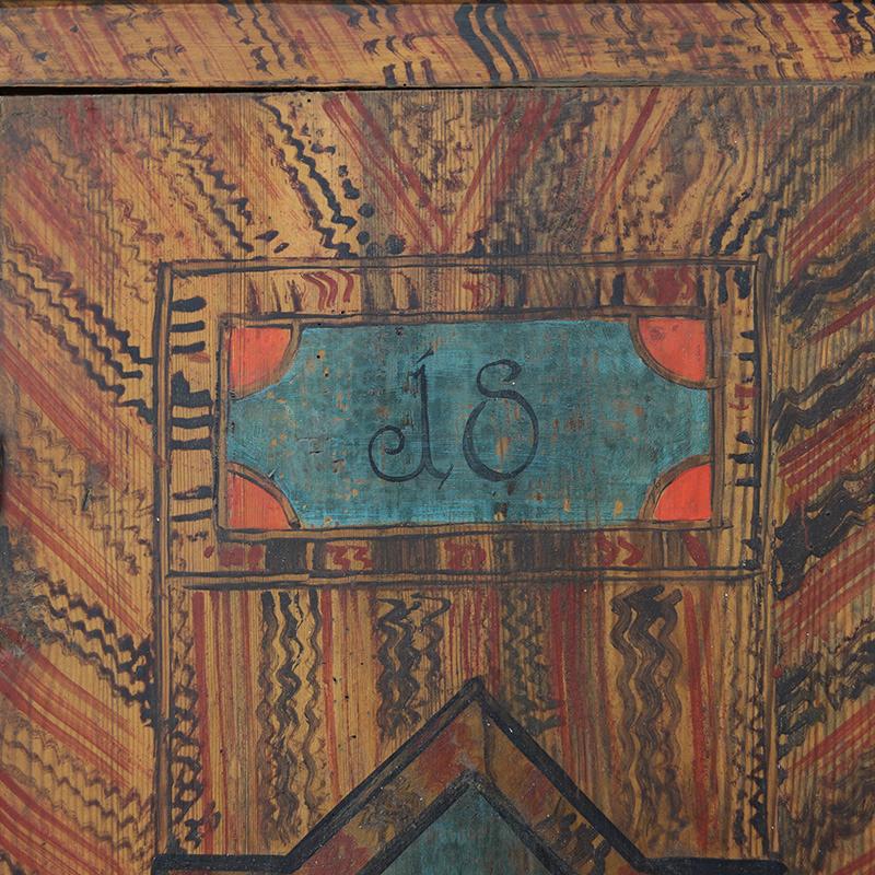 Tedesco Armadietto da sposa dipinto in stile folkloristico 1809 in vendita