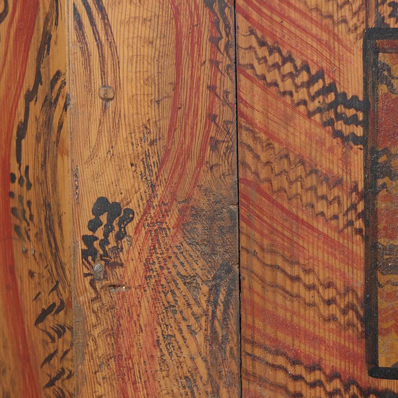 Dipinto a mano Armadietto da sposa dipinto in stile folkloristico 1809 in vendita