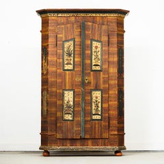 Antique Painted Folk Art Farmhouse Bridal Cabinet 1826