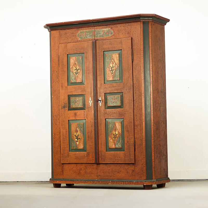 Pino Armadietto da sposa dipinto in stile folkloristico 1846