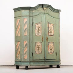 Antique Painted Folk Art Farmhouse Bridal Cabinet 1849