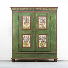 Antique Painted Folk Art Farmhouse Bridal Cabinet 1868