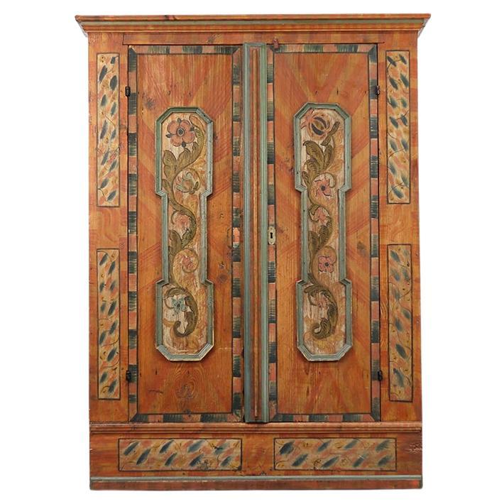 Cabinet de mariage peint d
art populaire