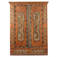 Painted Folk Art Bridal Cabinet