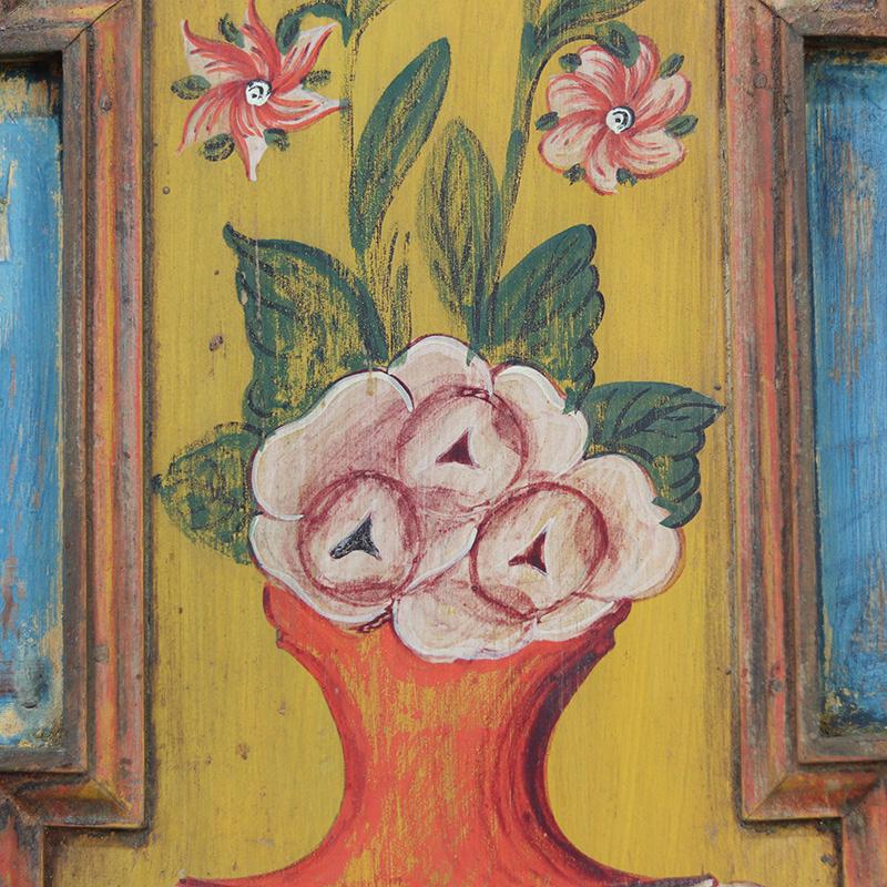 Armadio da sposa dipinto in arte popolare in blu in vendita 5