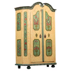 Painted Folk Art Bridal Cabinet in Pink