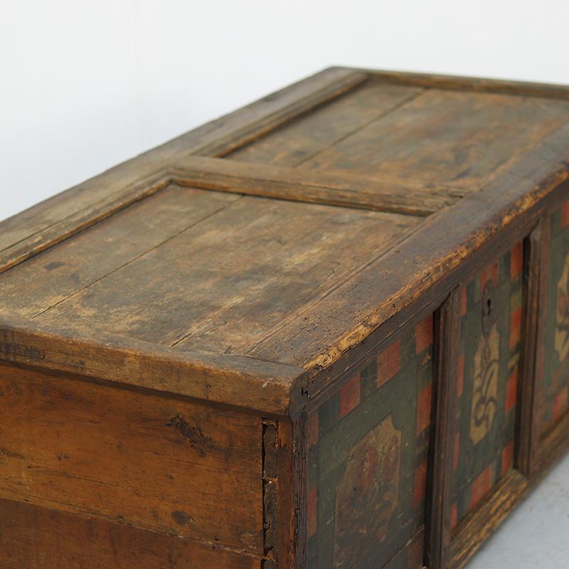 Dipinto a mano Cassapanca da sposa dipinta in arte popolare 1790 in vendita