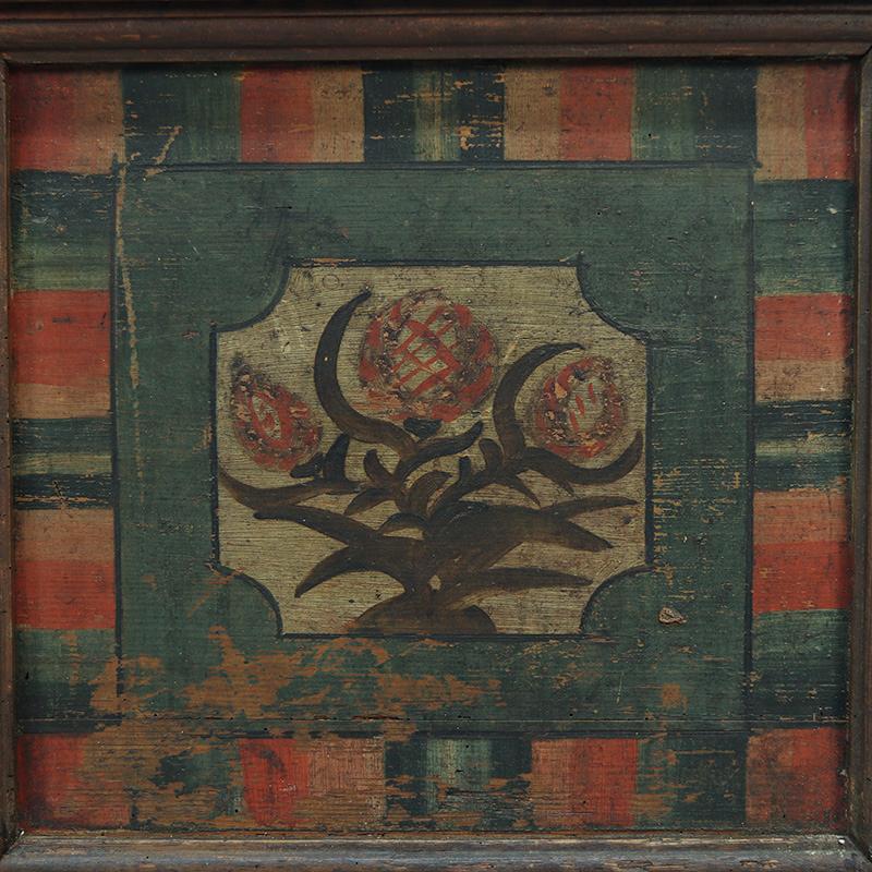 Cassapanca da sposa dipinta in arte popolare 1790 In condizioni deteriorate in vendita a OOSTERHOUT, NL