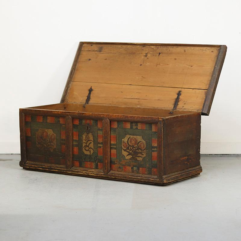 Cassapanca da sposa dipinta in arte popolare 1790 in vendita 1