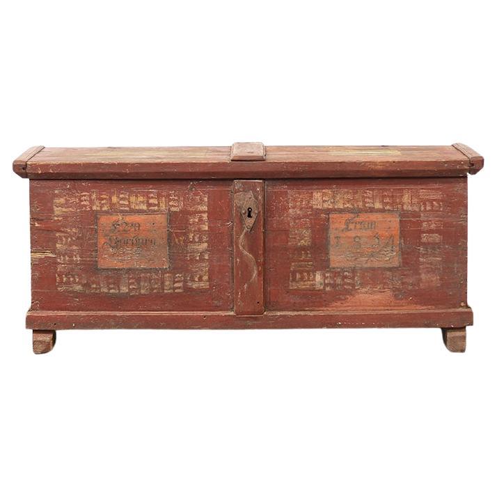Gemalte Volkskunst-Brautkommode 1854