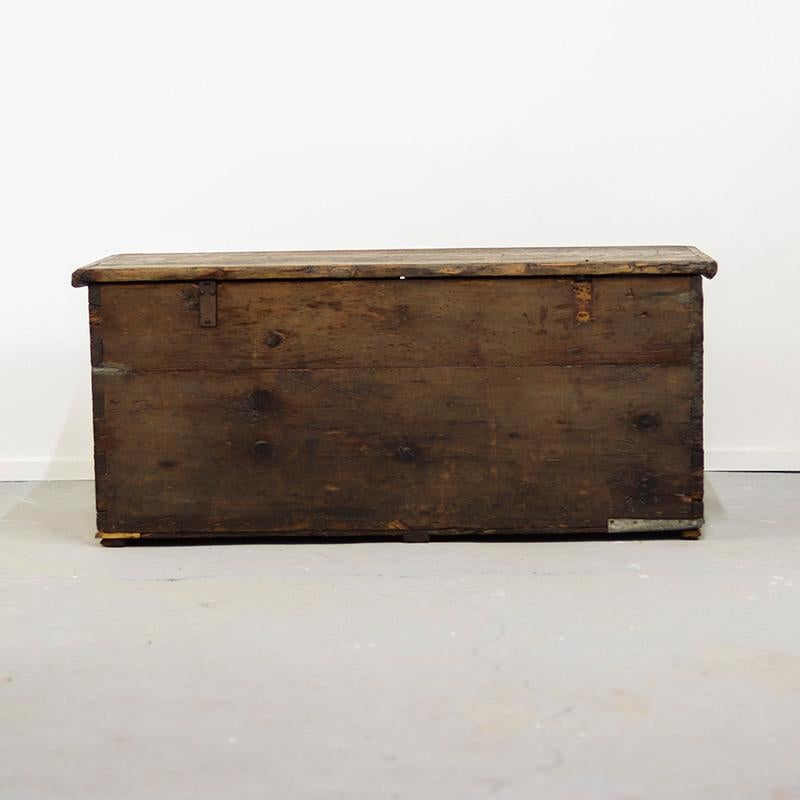 Antique Painted Folk Art Farmhouse Bridal Chest 1911 For Sale 1