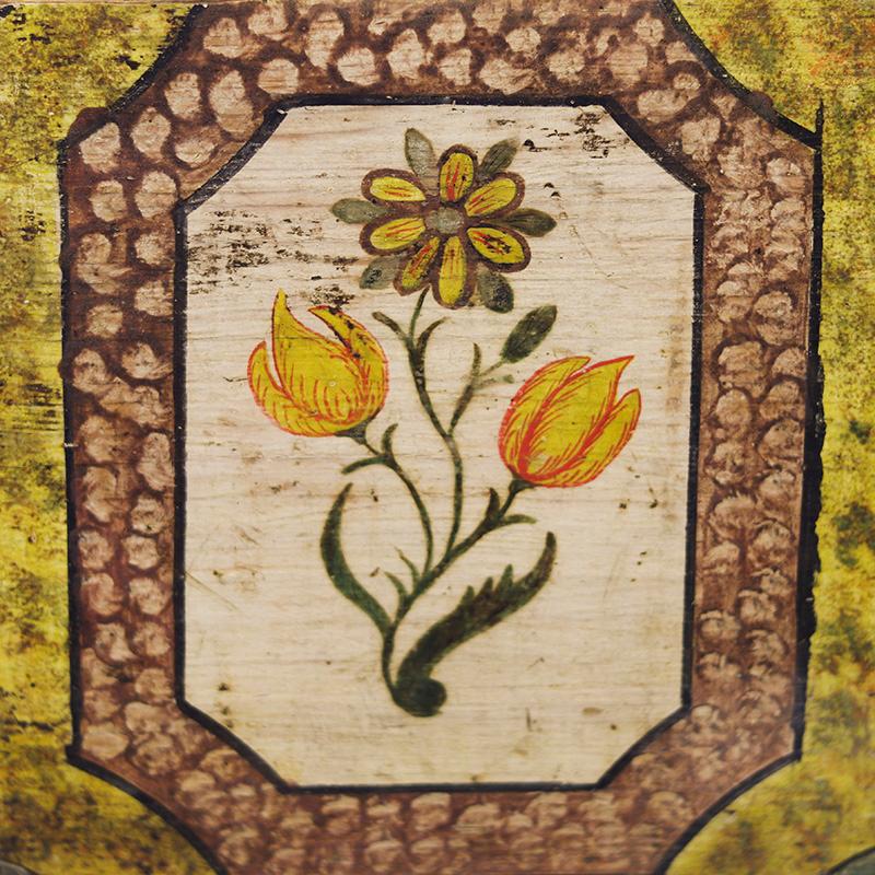 XIXe siècle Coffre de mariage peint d'art populaire en vente