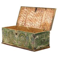 Painted Folk Art Bridal Chest in Green