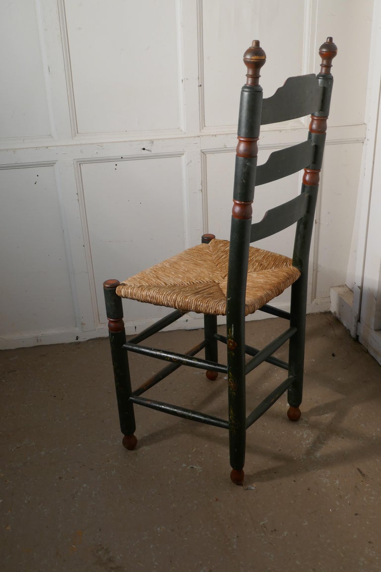 Painted Folk Art European LadderBack Chair at 1stDibs painted ladder