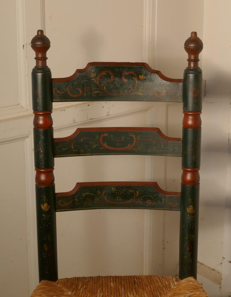 Painted Folk Art European LadderBack Chair at 1stDibs painted ladder