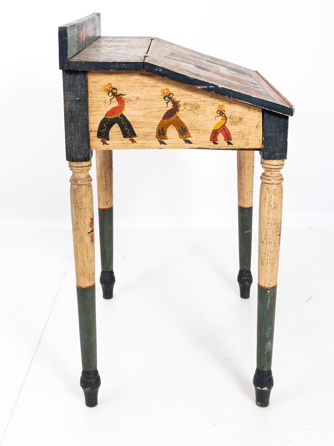 Painted Folk Art Writing Table 2