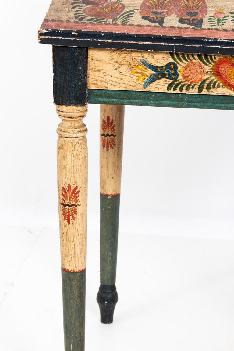 Painted Folk Art Writing Table For Sale 10