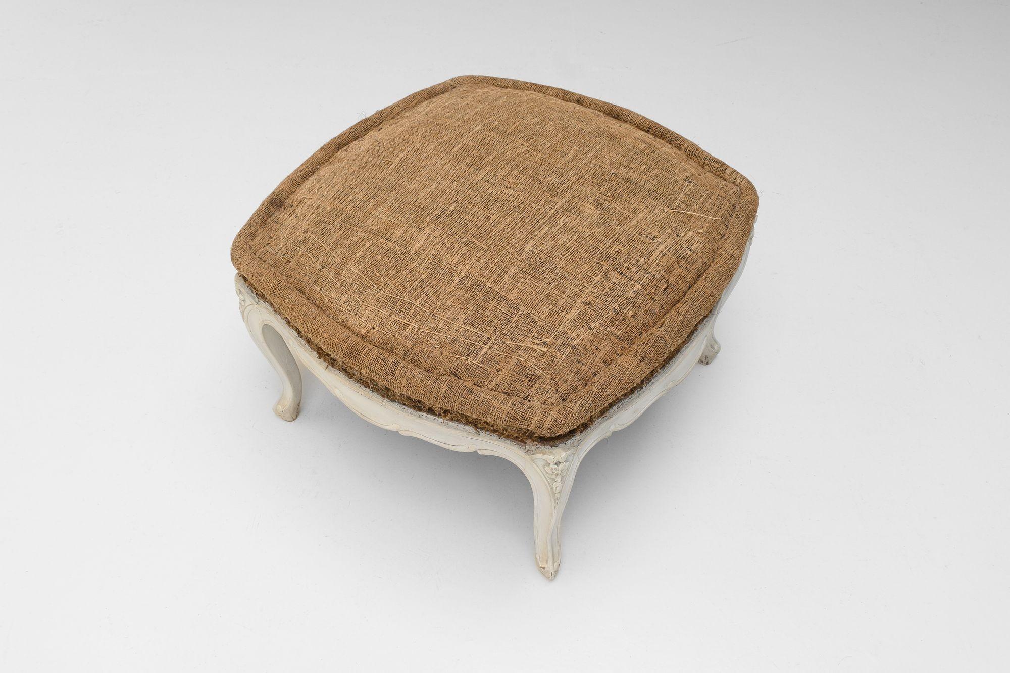 Walnut Painted Footstool For Sale