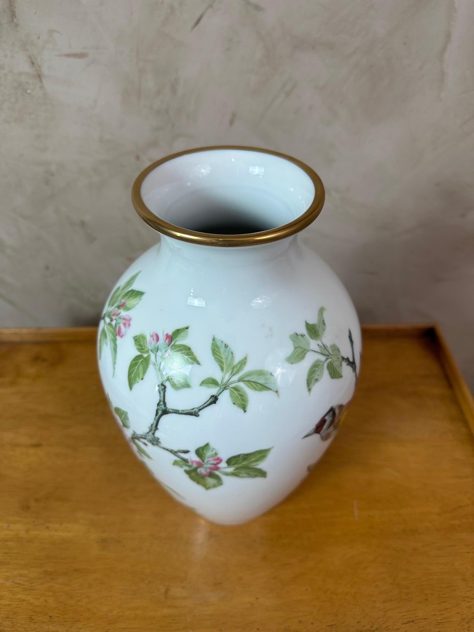 Porcellana Vaso Franklin Porcelain dipinto da John Wilkinson, anni '80 in vendita