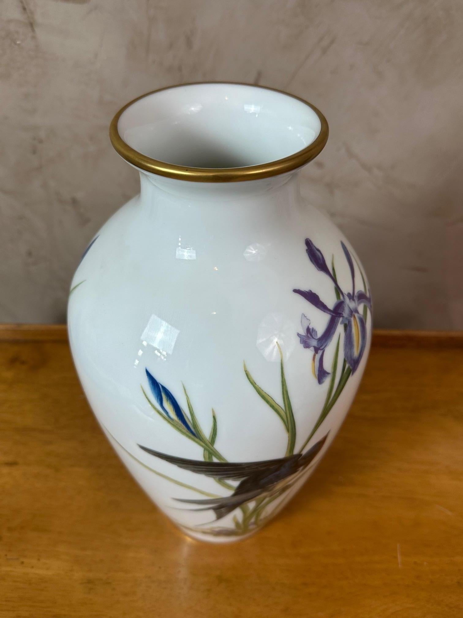 Porcellana Vaso Franklin Porcelain dipinto da John Wilkinson, anni '80 in vendita
