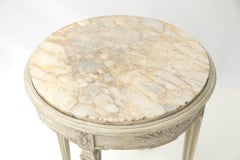 Painted French 19th Century Occasional Table with Round Marble Top