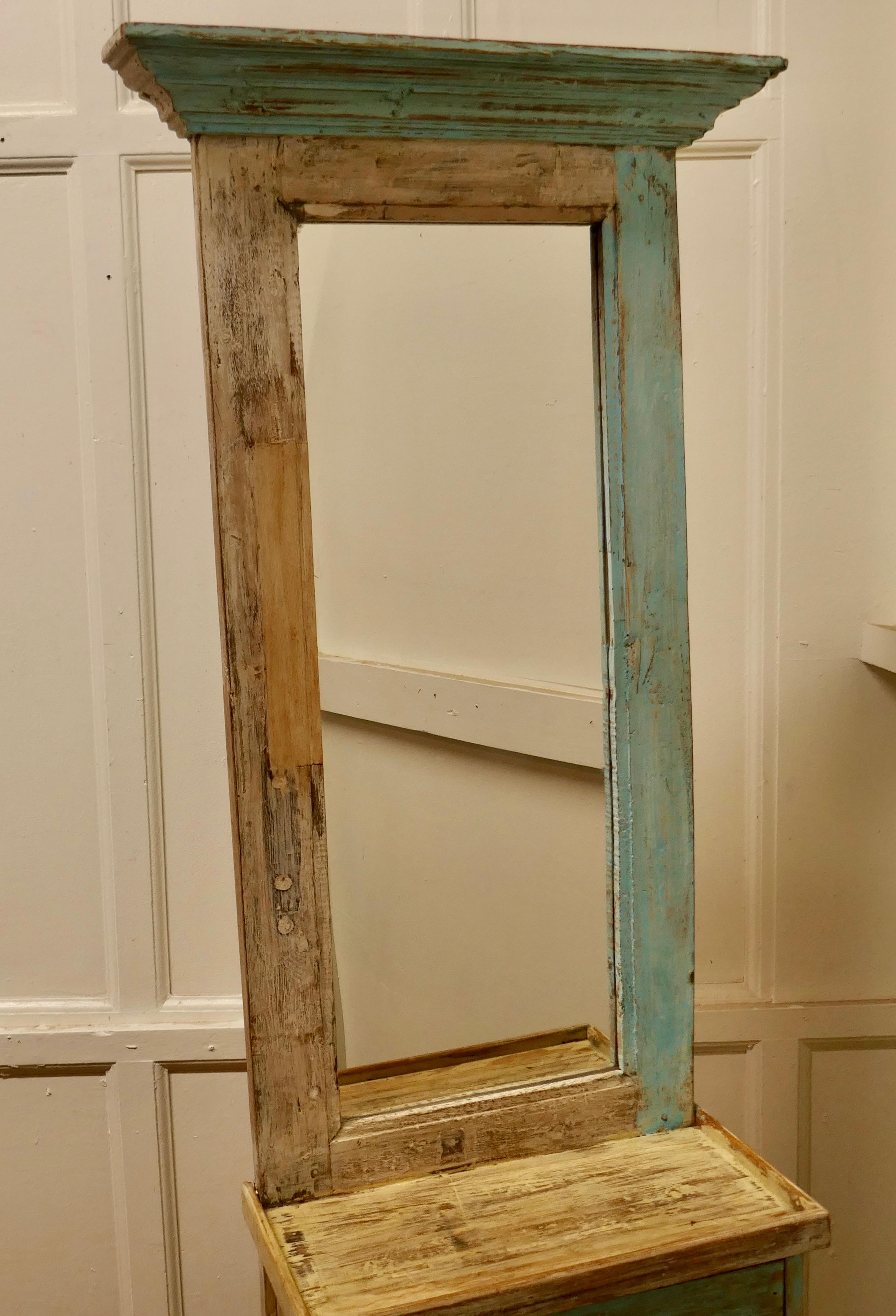 Painted French Bathroom or Cloakroom Mirror Stand For Sale 2