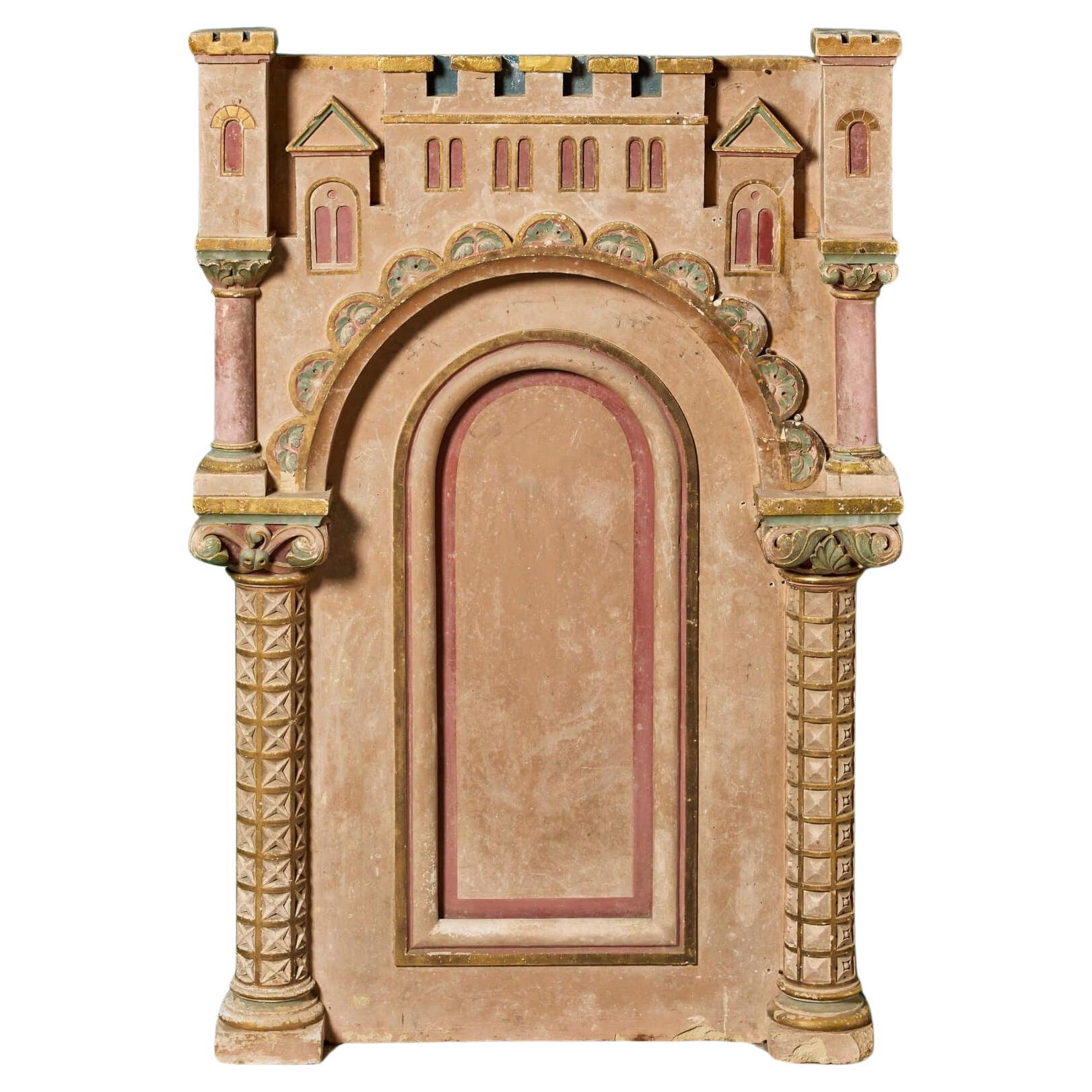 Painted French Caen Stone Architectural Model For Sale