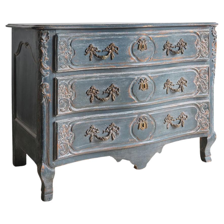 Cassettiera francese blu, circa 1715 in vendita