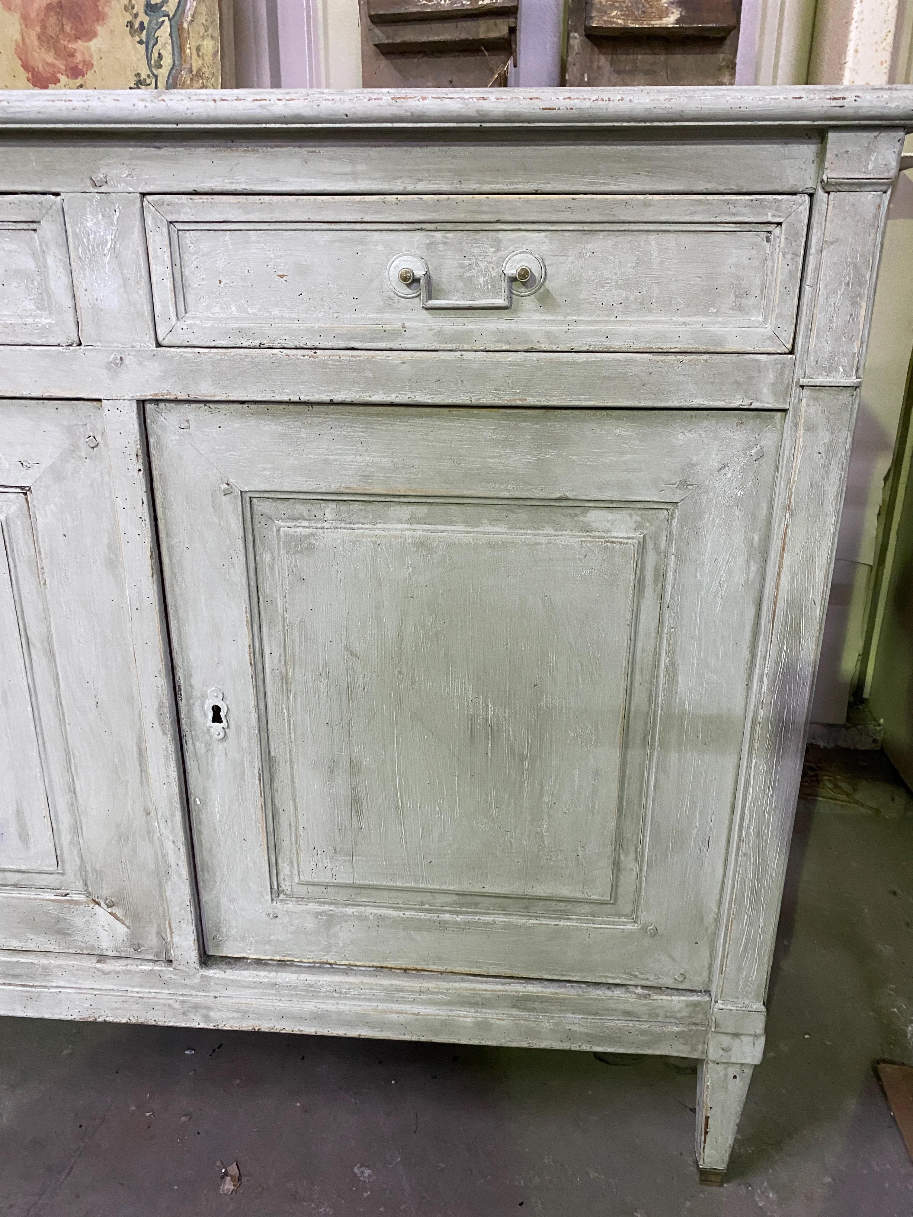Hand-Painted Painted French Credenza For Sale