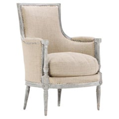 Used Painted French Directoire style bergere chair C 1900.