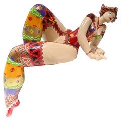 Statue féminine française peinte par Josepha Parisian Madam Dancer