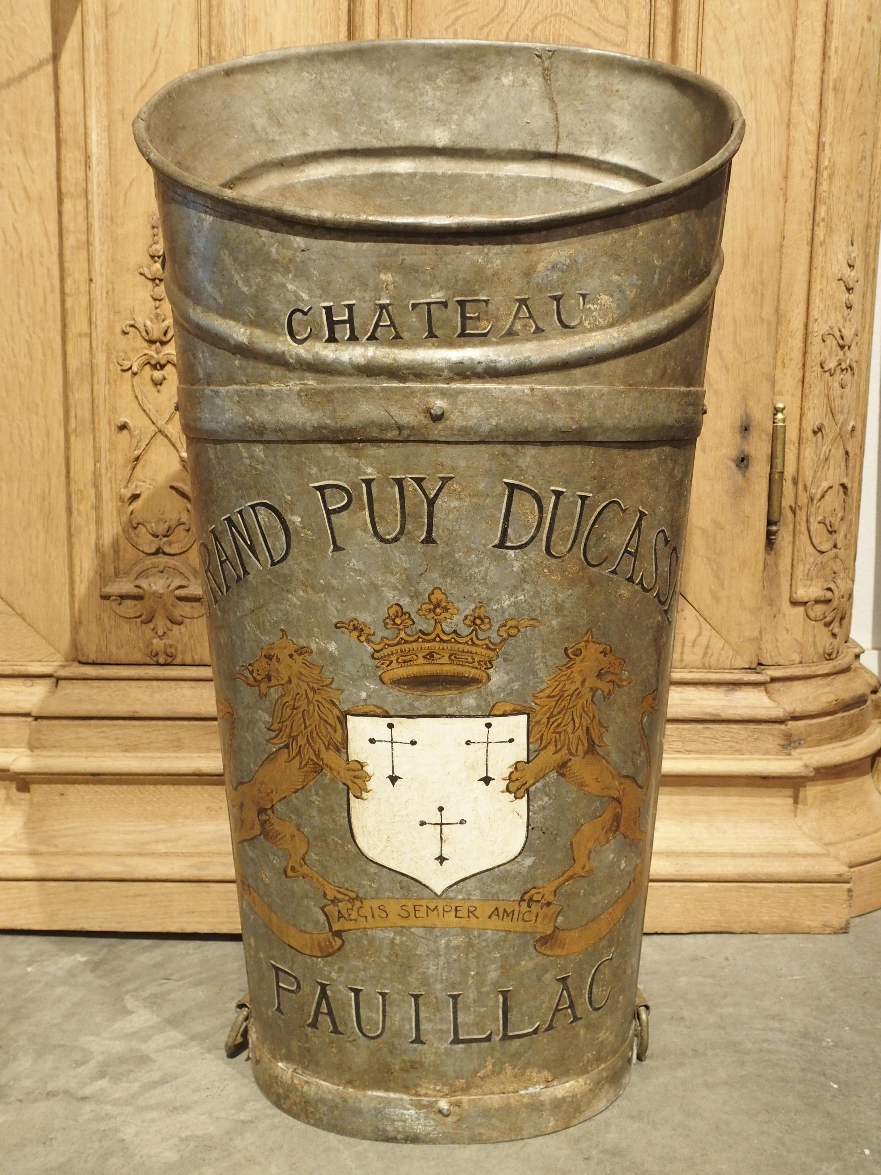 Painted French Grape Hotte, “Chateau Pauillac Grand Puy Ducasse” 3