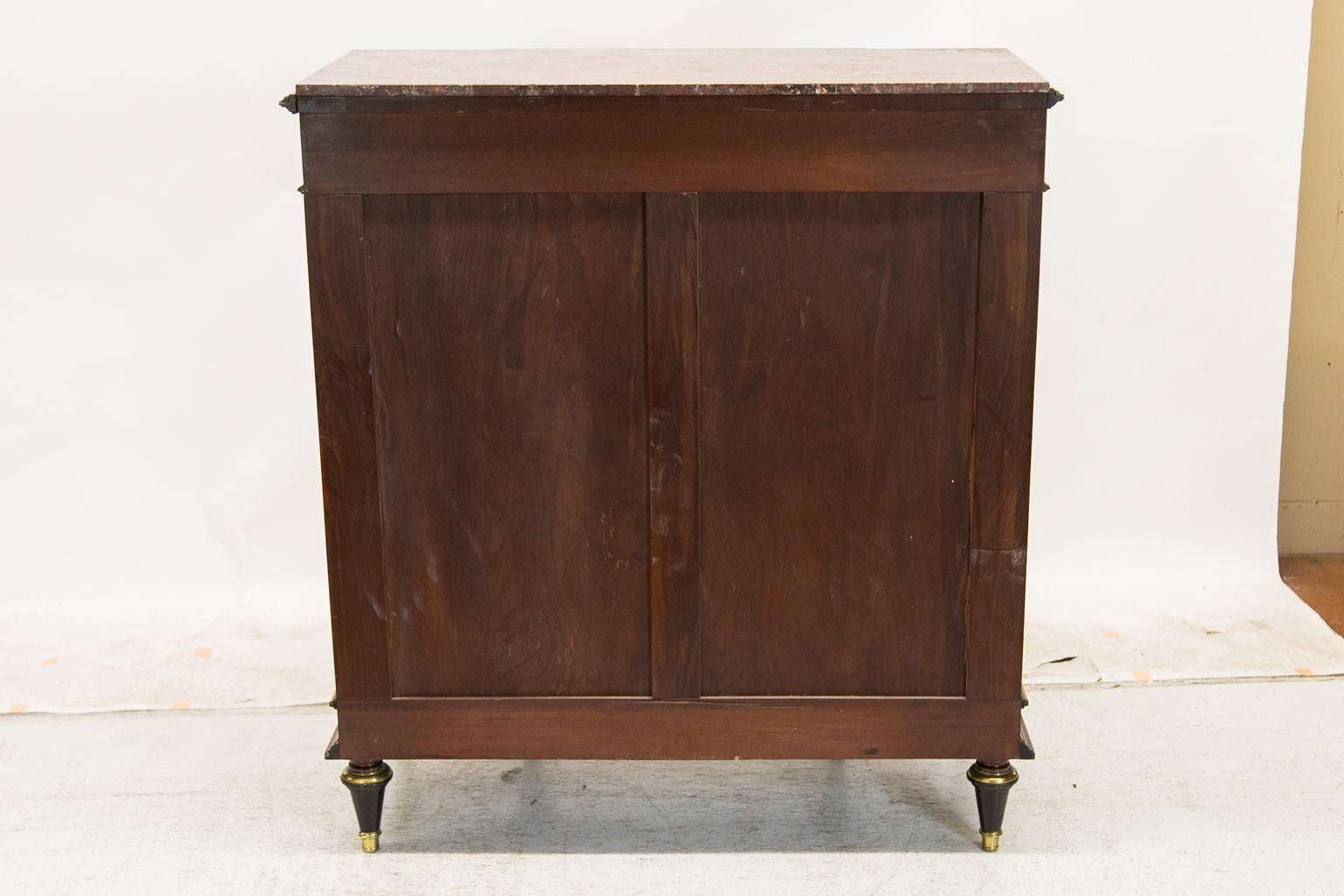 Painted French Inlaid Marble Top Cabinet 8