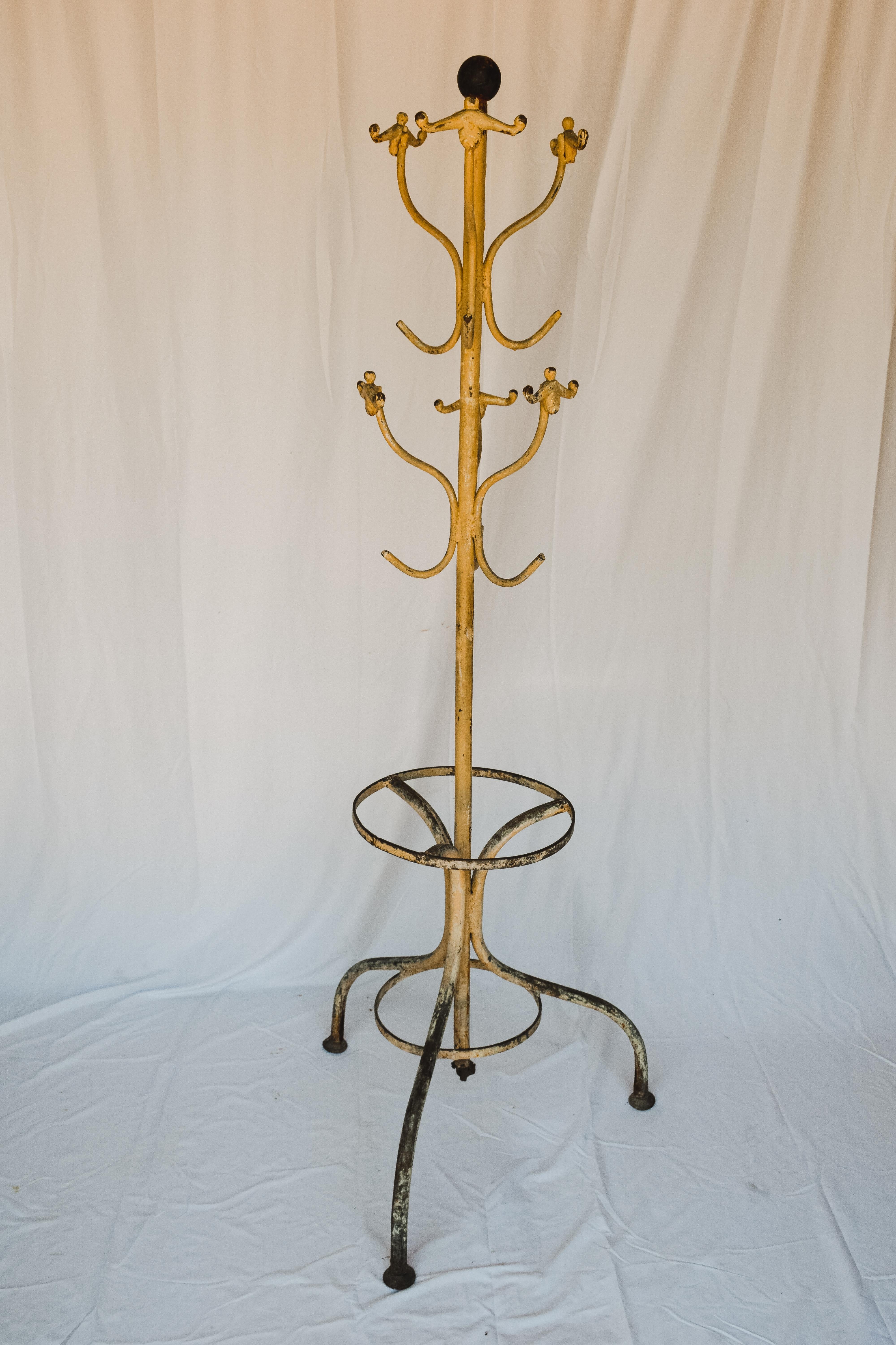 Painted French Iron Hall Tree For Sale 1