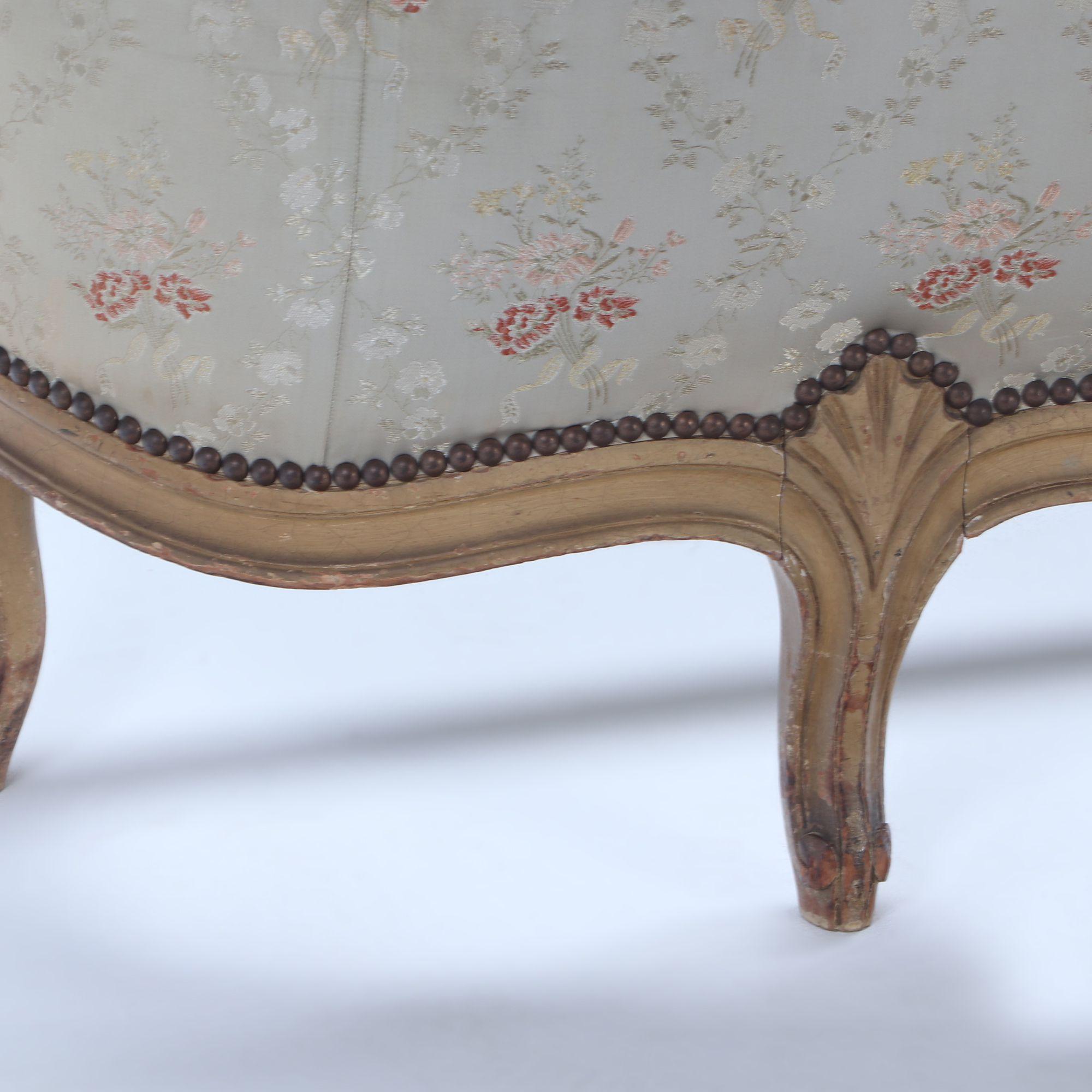 Painted French Louis XV style bed C 1920. For Sale 2