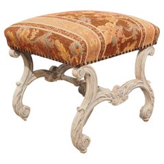 Bemaltes französisches Tabouret im Louis-XV-Stil, um 1900