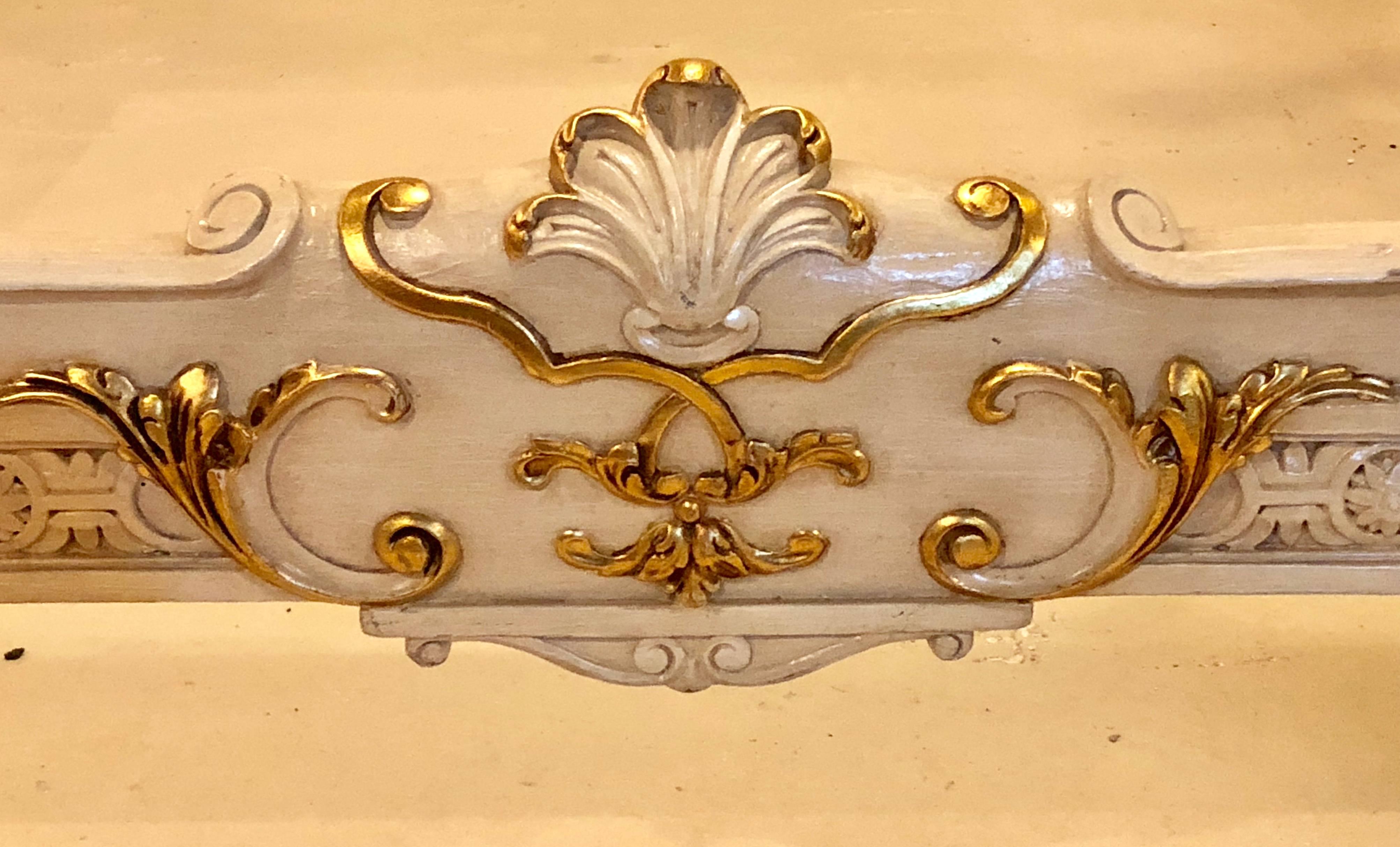 Painted French Louis XVI Style Headboard and Footboard Manner of Maison Jansen In Good Condition In Stamford, CT