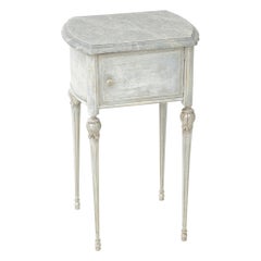 Table d'appoint sur pied en forme de pot peint