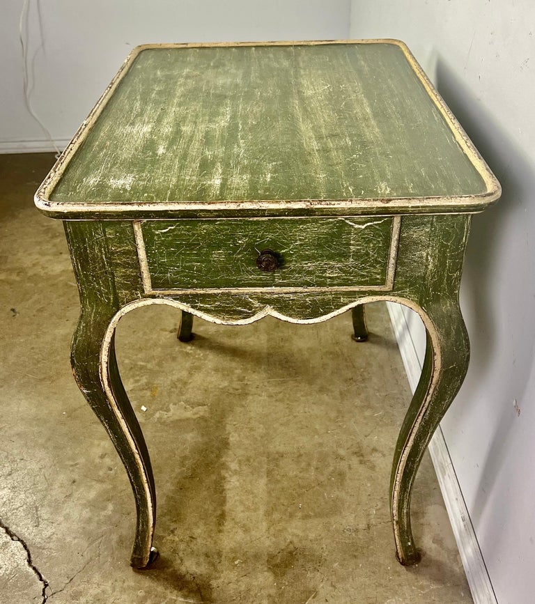 Painted French Provincial Style Side Table with Drawer, circa, 1940s